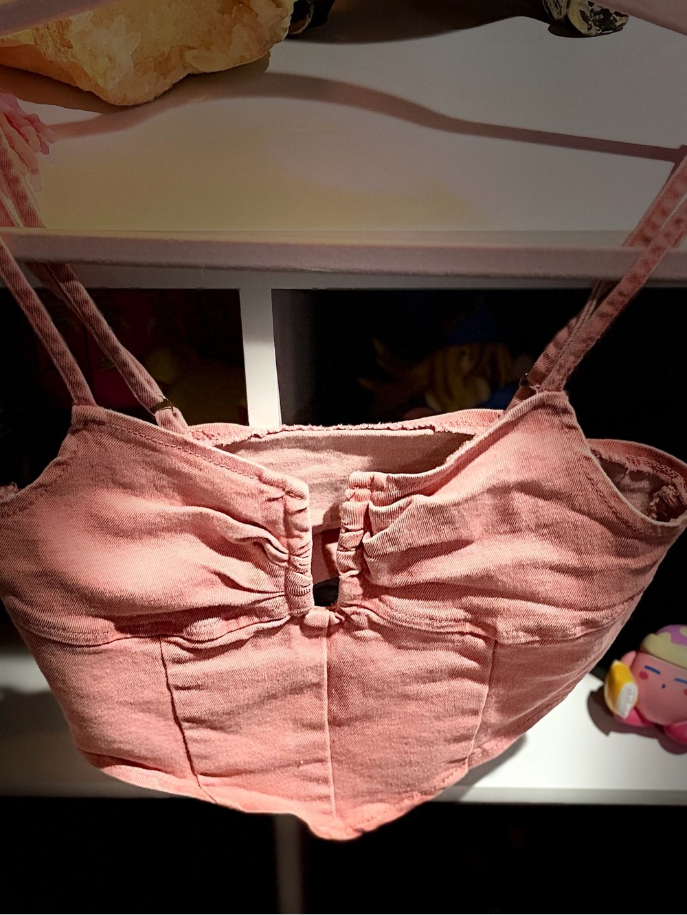 90s Alternative Dusty Pink Ruched Crop Top